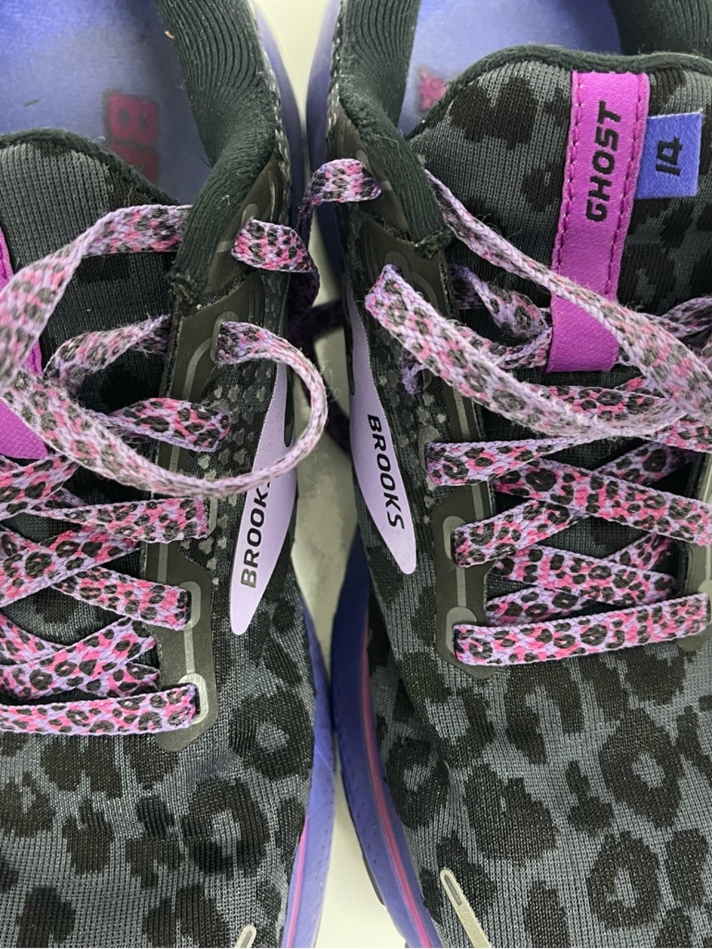 Brooks Ghost 14 Women's Running Shoes - Black with Purple/Pink Accents - Picture 2 of 6